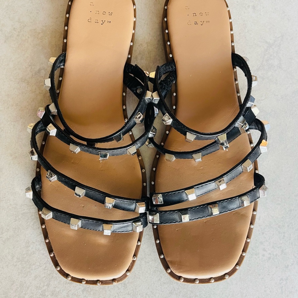 A New Day Black Studded Women's Sandals